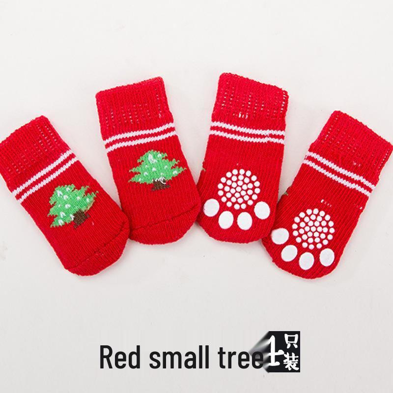 Four Seasons Non-Slip Pet Socks with Big-Eyed Cartoon Design