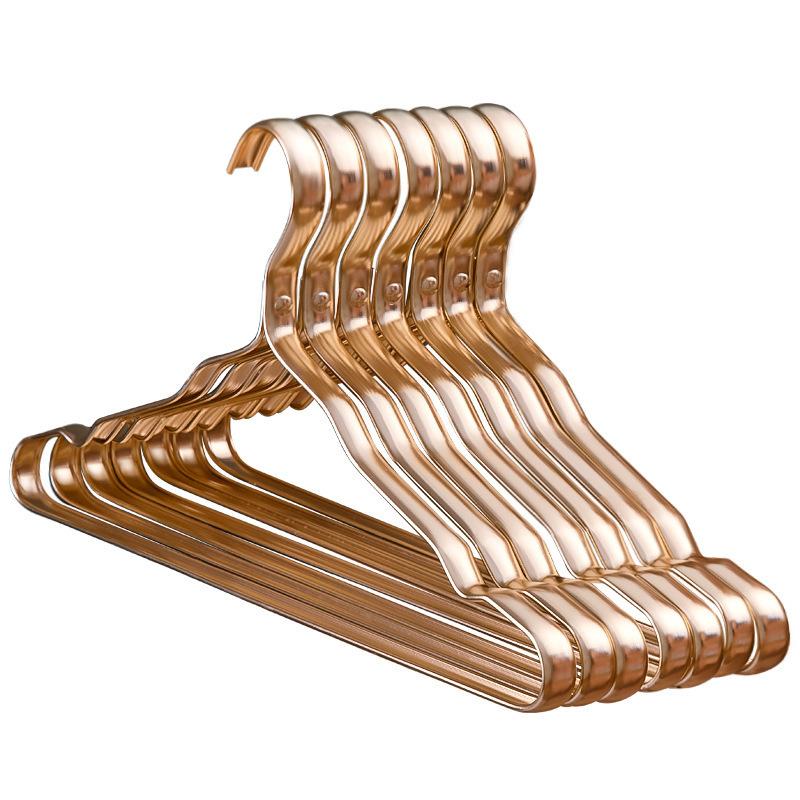 Space Aluminum Alloy Hanger Household Clothes Non-Marking Anti-Shoulder Angle Light Luxury Stainless Steel Hanging Support Matching Drying Rack