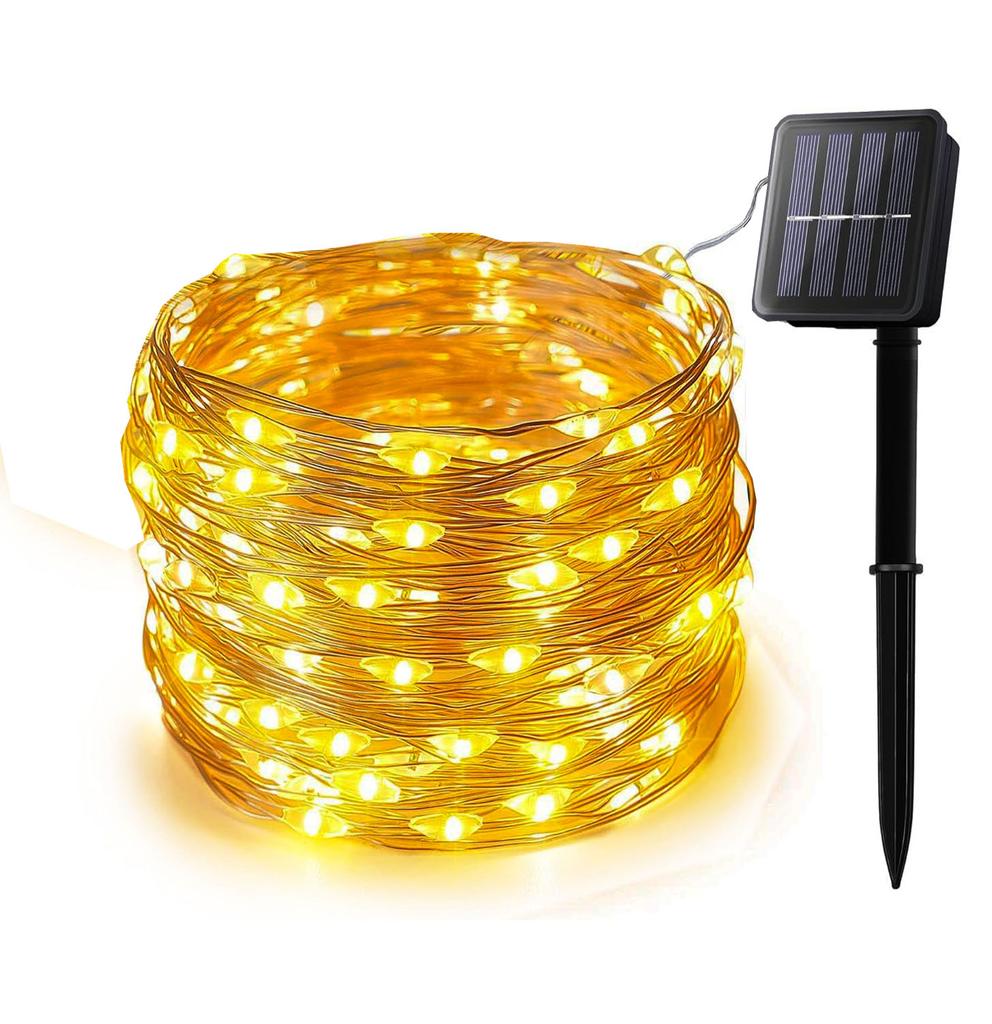 Solar Fairy Lights Outdoor Waterproof Solar String Lights 8 Modes Christmas Copper Wire Lights for Patio Decoration