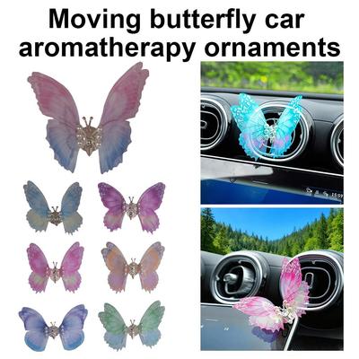 Moving Butterfly Car Ornaments Car Decoration Of Center Console Air Outlet Butterfly Creative Ornament