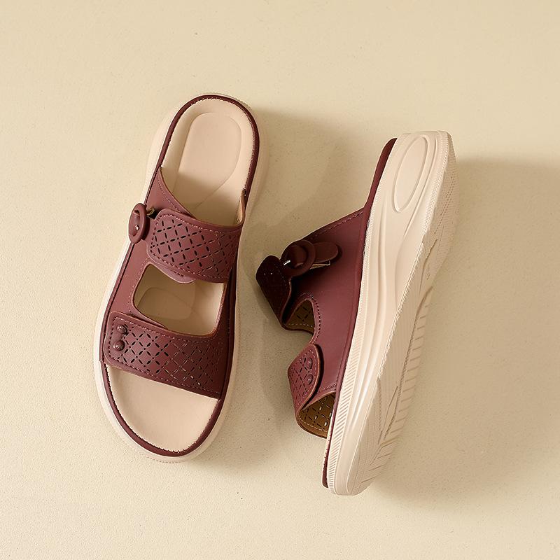 Șlapi Casual Noi pentru Femei, cu Vârf Decupat și Talpă Groasă, pentru Plajă și Încălțăminte Casual