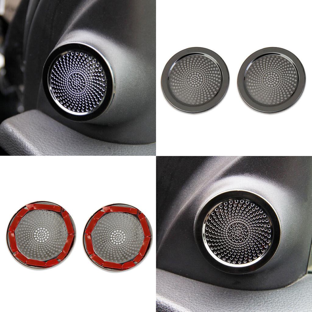 For Dodge Durango 2011-2024 Black Steel A Pillar Speaker Sound Cover Trim 2PCS