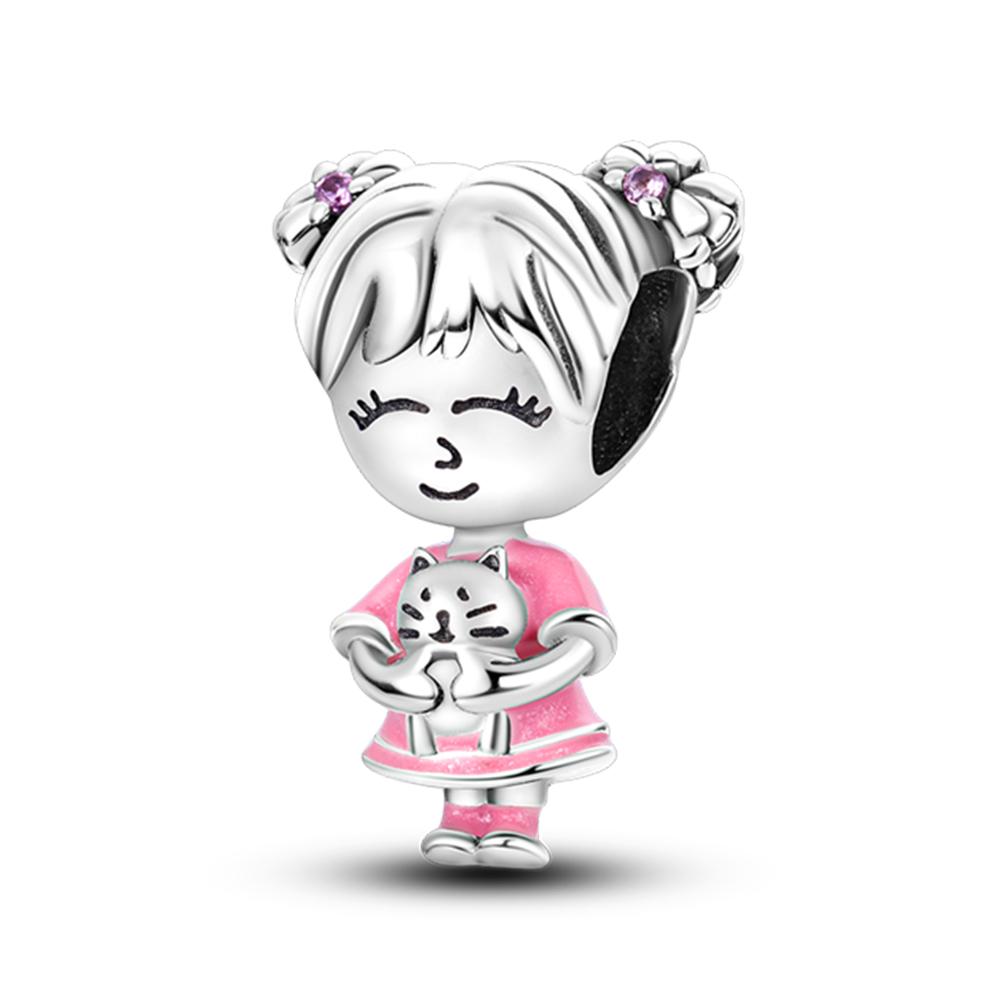 Koppar Kärlek Mamma Familj Syster Hjärta Flickor Berlocker Pärlor Hänge Smycken Passar Originalarmband För Kvinna Diy