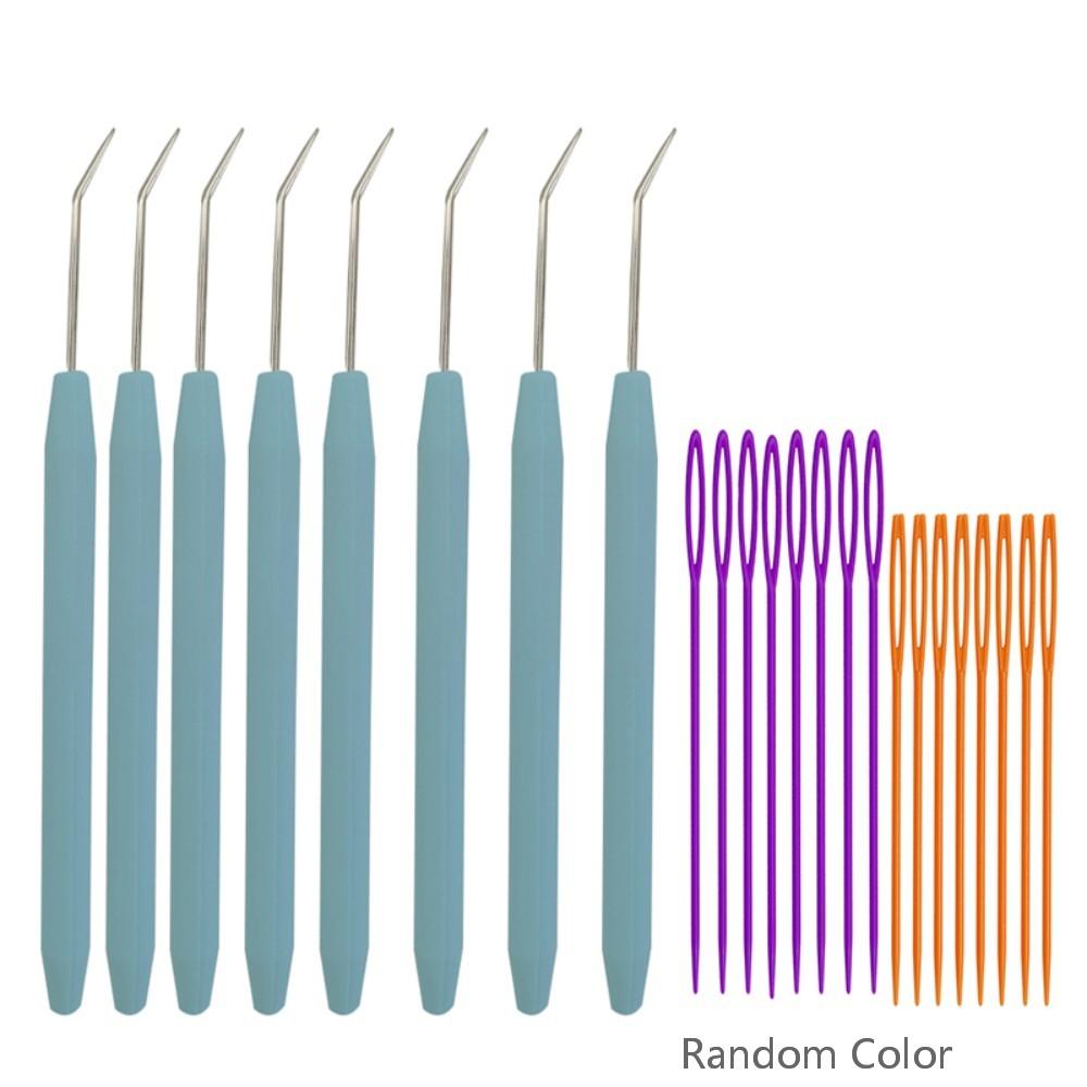 4/6/8PCS Crochet Needle Hooks Kit with Knitting Loom Hooks and Colorful Plastic Sewing Needles Loom Knit Hook Set