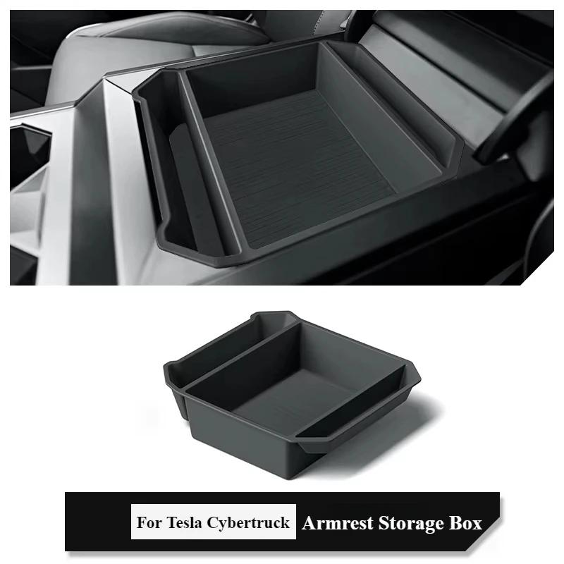 

Car Storage Box For Tesla Cybertruck 2025 2025 Center Armrest Hidden Box Console Organizer Containers Tray Pickup Accessories
