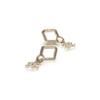 CHANEL Metal and Rhinestone Pink Crystal Double C Square Earrings