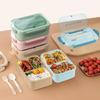 Boîte à lunch étudiante durable avec couverts, étanche, micro-ondable, récipient de stockage alimentaire rectangulaire 1200 ml, boîte de pique-nique, camping