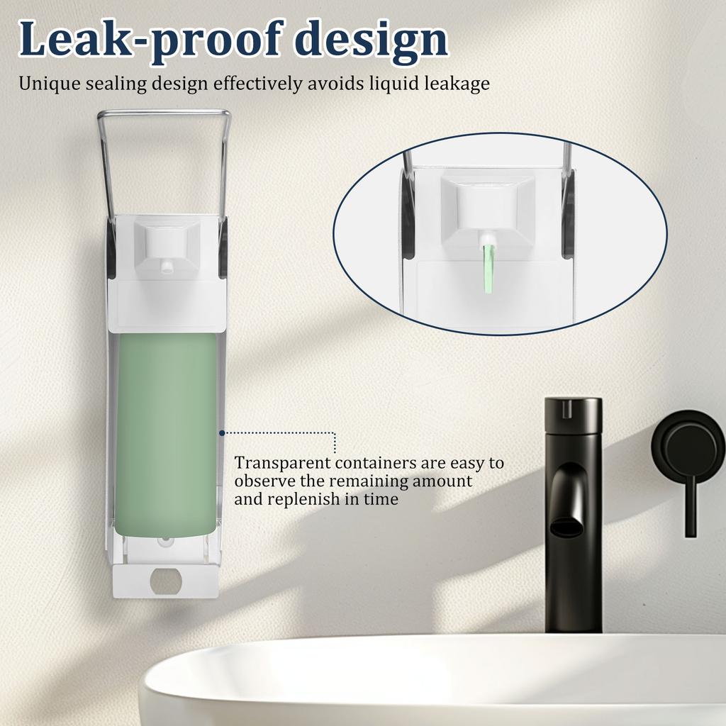 500ml Wall Mount Shower Soap Dispenser Aluminium Bathroom Shampoo Shower Gel Dispenser Toilet Kitchen Storage Bottle
