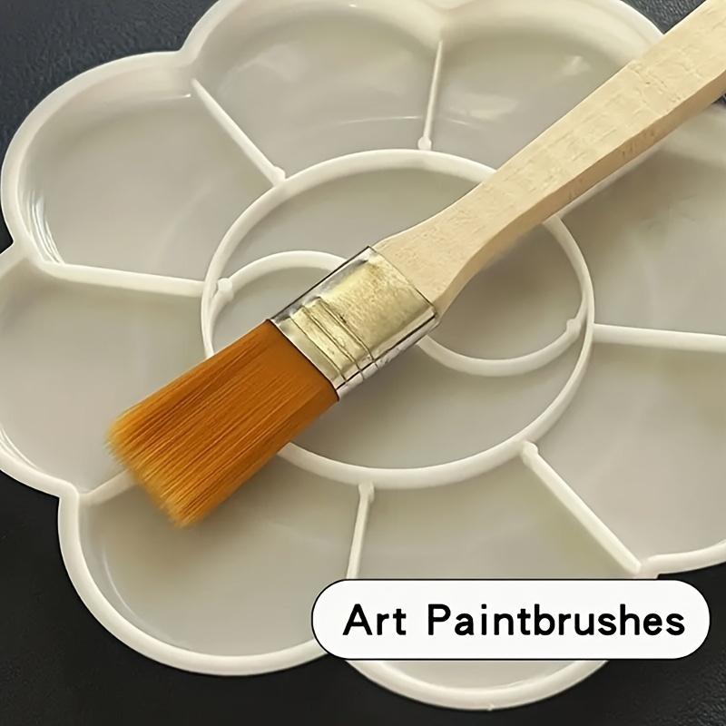 24/48/72 Nylon Brushes, Short Wooden Handle Art Paint Brushes, Watercolor Brushes, Wall Brushes, Art Brushes, Cleaning Tools