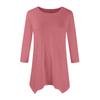Women's Fashion Casual Round Neck Seven-point Sleeve Shirt Belted Loose Comfortable Top