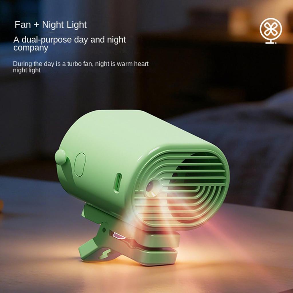 Clip On Fan 4 Speeds Silent Portable Air Cooler Small Clip Fan With Light And Lanyard For Home Bedroom Stroller Cart Camping