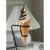 Plastikowy Model Symulujący Jedzenie Dekoracja Rekwizyt Podwójne Kolory DIY Lody Sztuczny Rożek Waflowy 17cm 6.7cala Pokaz Wideo ASMR