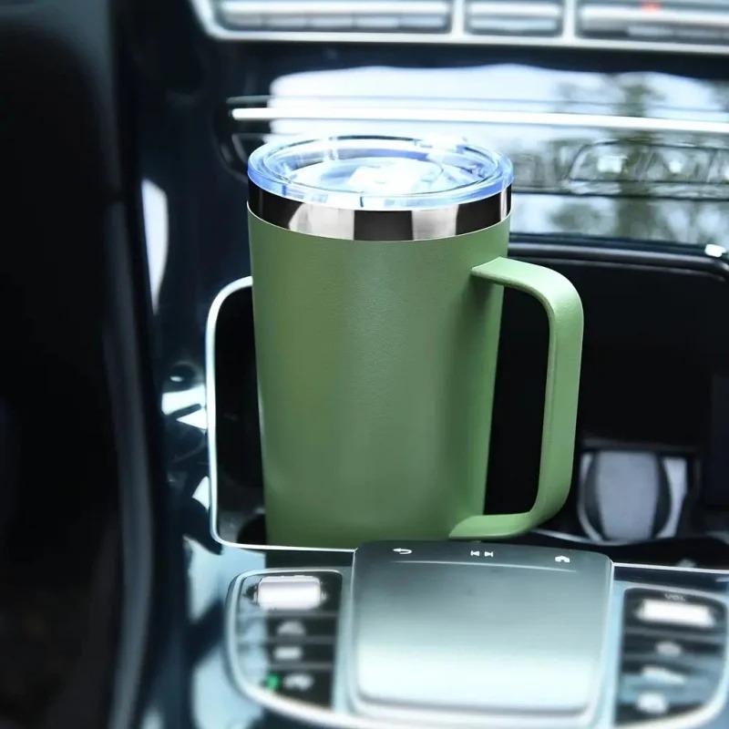 24oz Coffee Tumbler with Handle Lid Creative Thermos Hot Water Bottle Insulated Thermal Cup Stainless Steel Double Wall Car Mug