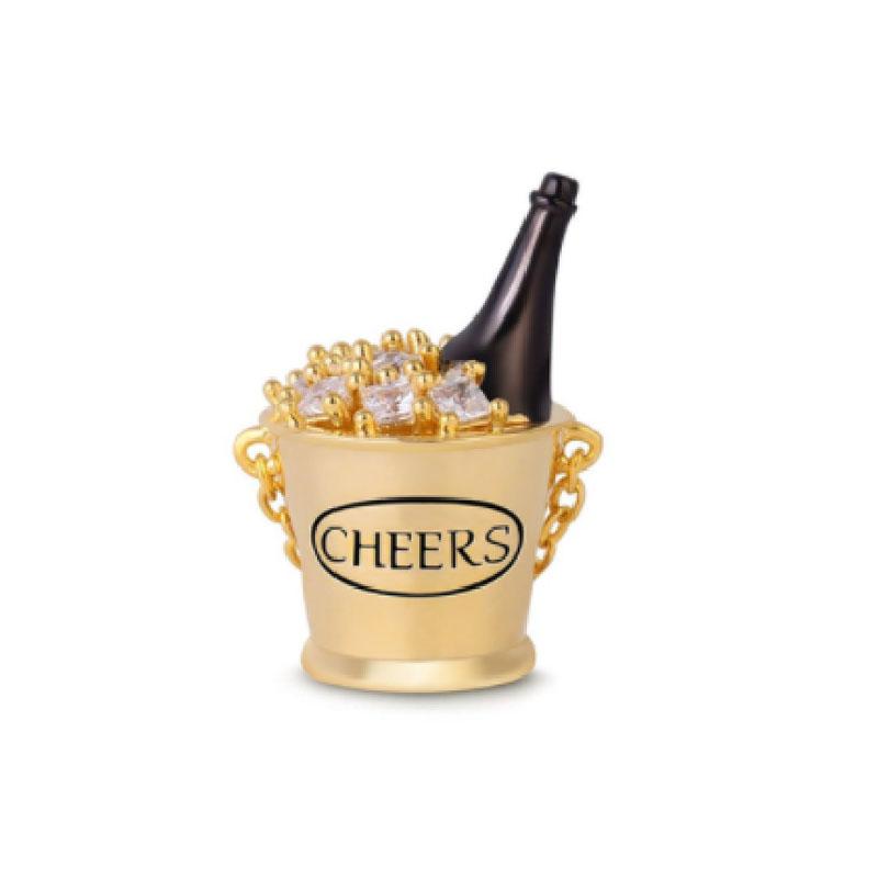 New 925 Silver Fine Coffee Cup Pendant Fit Original Bracelet Diy Jewelry Women Wine Glass Bottle Drink Charm Red Heart Clip Bead