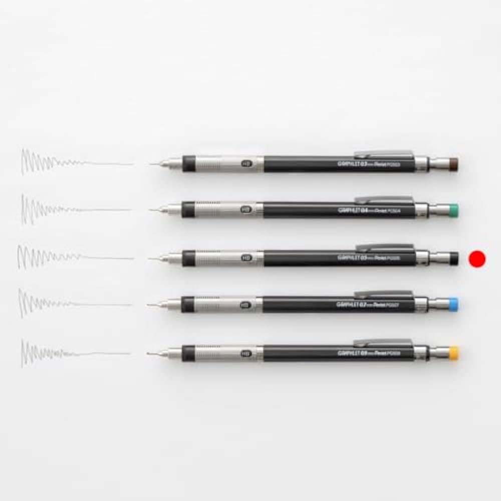 Pentel PG505-AD mechanical pencil, graphlet, metallic gray, 0.5 mm