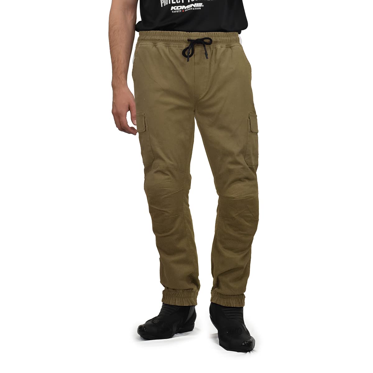 Komine Motorcycle Pants PK-753 Protective Cotton Jogger Pants Beige L