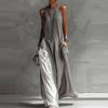 Casual Καλοκαιρινό Μάξι Φόρεμα Boho Χωρίς Μανίκια Γυναικείο Σέξι Λαιμόκοψη Ο Αντίθετο Χρώμα Μακρύ Φόρεμα Άνοιξη Τσέπη Α- γραμμή Φορέματα για Πάρτι