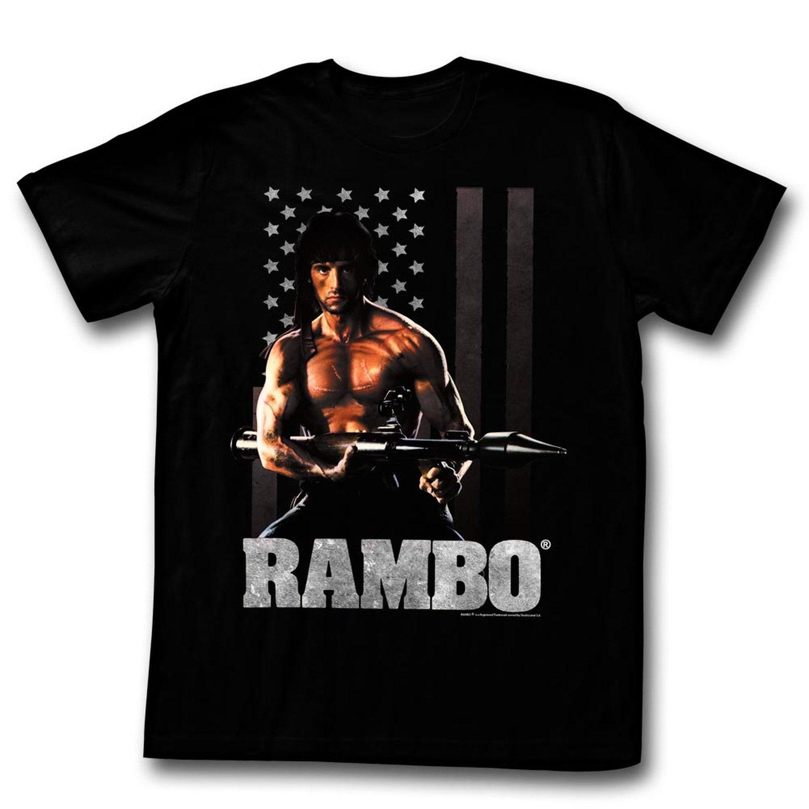 Rambo Ramberica Black Adult T-Shirt S
