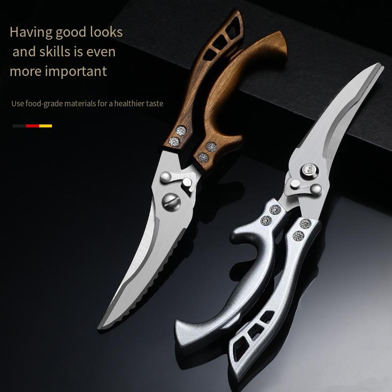 1PC Kitchen Chicken Bone Scissors Household Multi-functional Strong Chicken Bone Scissors Special Food Rebound Scissors for Killing Fish and Barbecue