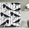 Vintage Black White Seagull Print Shower Curtain Bathroom Decor For Home Decoration