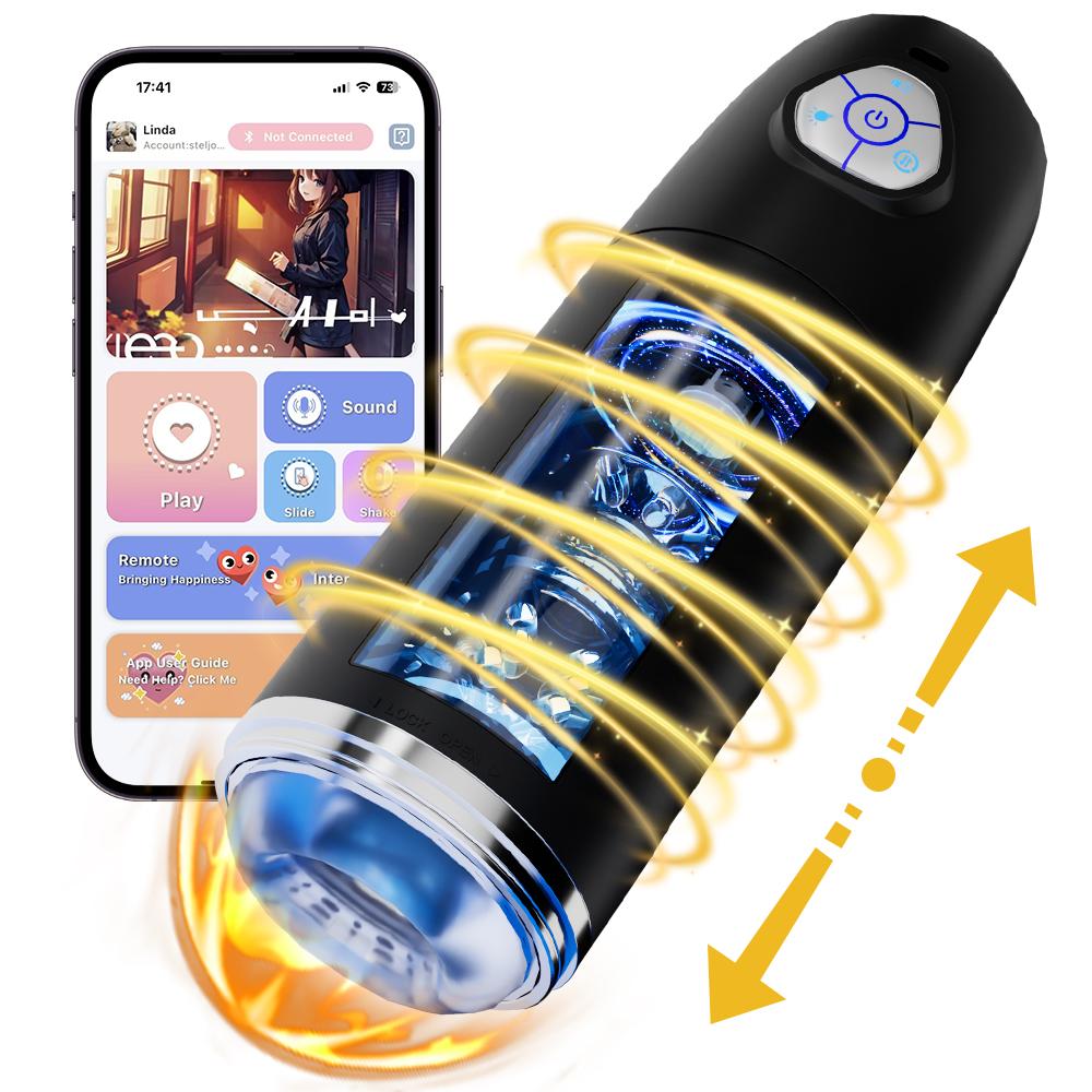 Automatic Telescopic Rotation Masturbator Cup Pussy Penis Exercise Real Vagina Masturbation Blowjob Machine Sex Toy For Men
