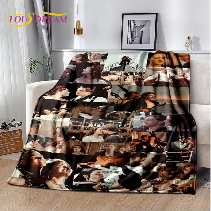 Movie Titanic Poster 3D Print Blanket,Soft Throw Blanket for Home Bedroom Bed Sofa Picnic Travel Office Rest Cover Blanket Kids