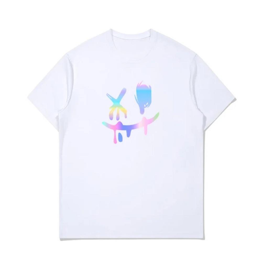 Loose Casual Short Sleeve American Style Men's T-shirt for Teenagers Summer Streetwear Couple Print Comfortable Breathable