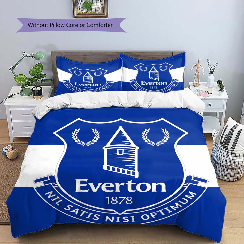 Everton FC Pattern Bedding Home Decoration Birthday Gift (1 * duvet cover + 2 * pillowcase, without core)