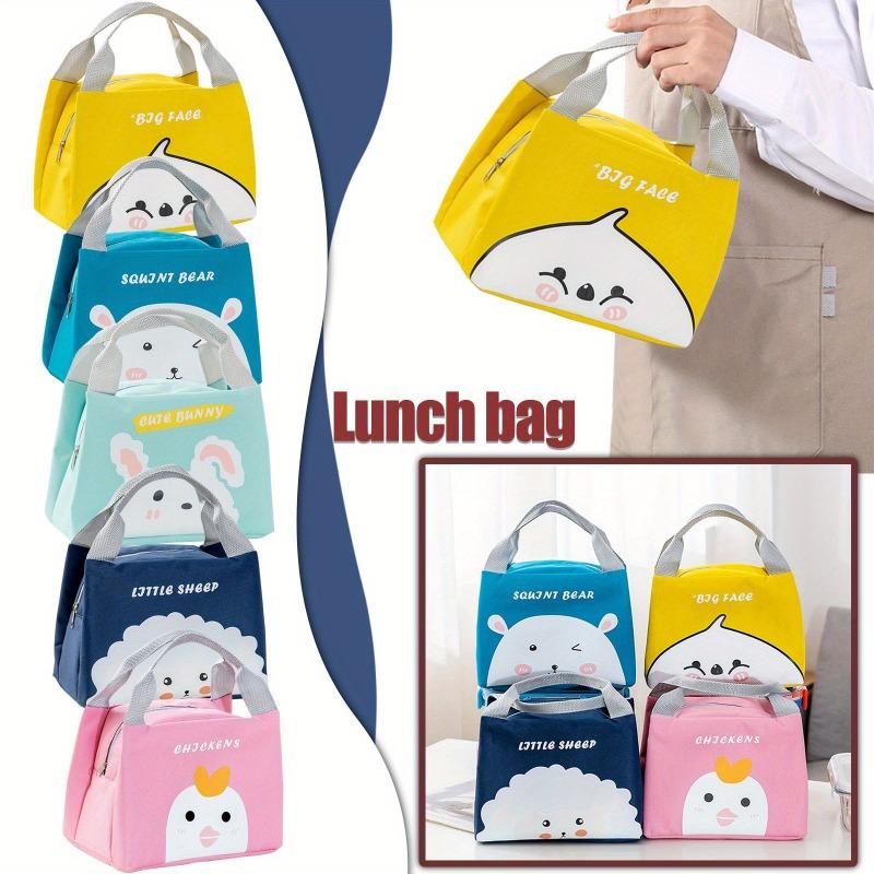 1Pc Fashion Waterproof Portable Thermal Cooler Insulated Lunch Box Cute Animal Pattern Picnic Food Storage Bag Fashionable Pouch