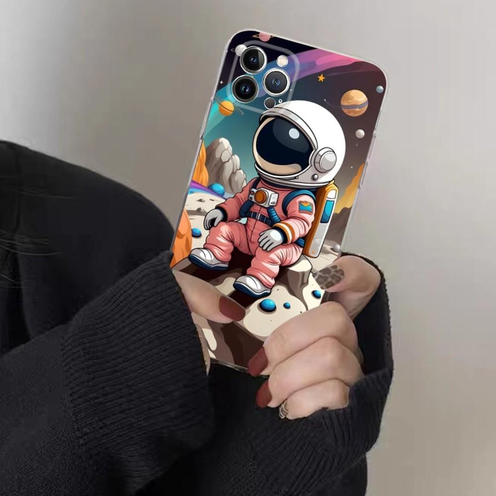 

Space Astronaut Cartoon Phone Case For IPhone 16 15 8 7 6 6S Plus X SE XR XS 14 11 12 13 Mini Pro Max Mobile Case iPhone 14 plus