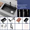 Grey Nizi 68x45cm Single Bowl Kitchen Sink with Pull-out Faucet
