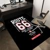 1pc Route 66 Home Office, Durable Polyester Floor Mat with Easy, Office Decor, Urban Style, Nonslip Backing, Highquality Fabric