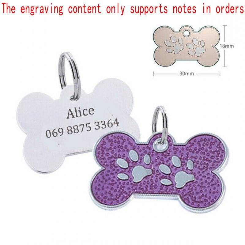 Hundemarke Personalisierte Haustier Katze Welpe ID-Marken Kostenlos Graviert Kundenspezifische Hundehalsband Halskette Verlustsichere Namens-Adressanhänger Knochenanhänger