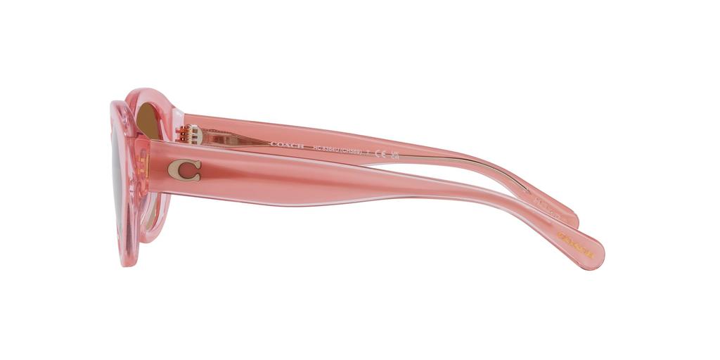 Coach Sunglasses HC8364U CH569 Milky Pink Gradient Lens 55 Pink/Transparent Frame/Brown