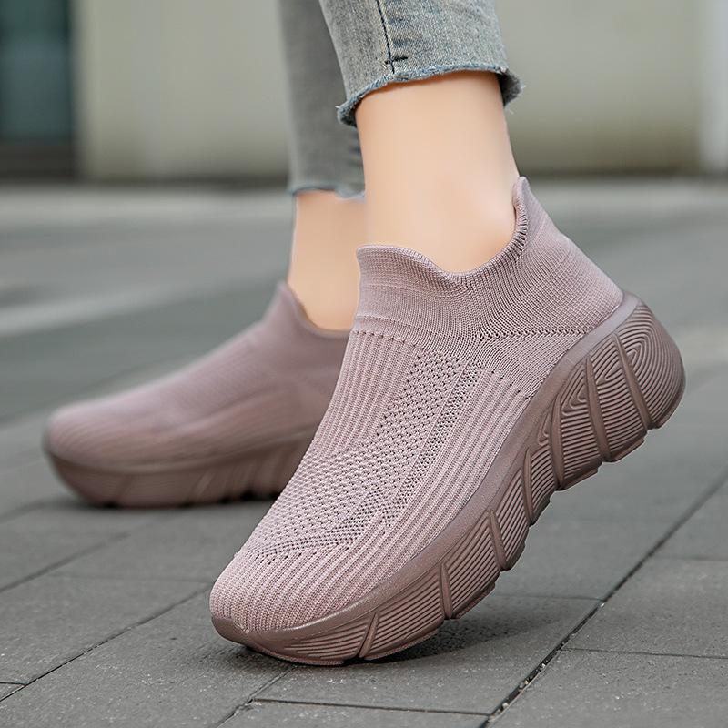 New socks and shoes Ultra-light couple outdoor shock absorption Lightweight men's rebound thick-soled running shoes