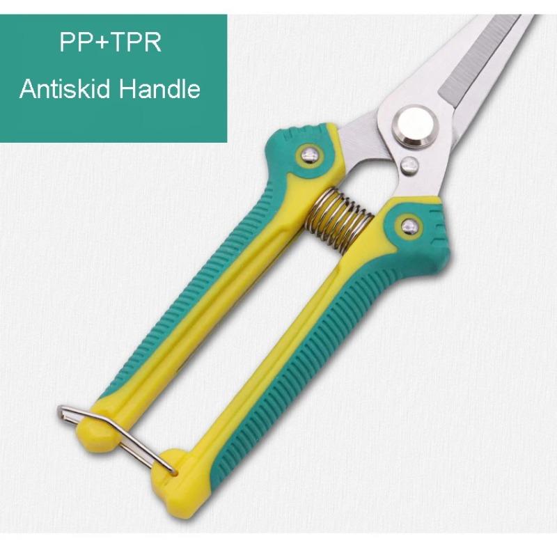Straight Head Stainless Steel Sharp Slim Blade Labor-Saving Pruning Shears TPR Handle Household Garden Scissors Bonsai Plants