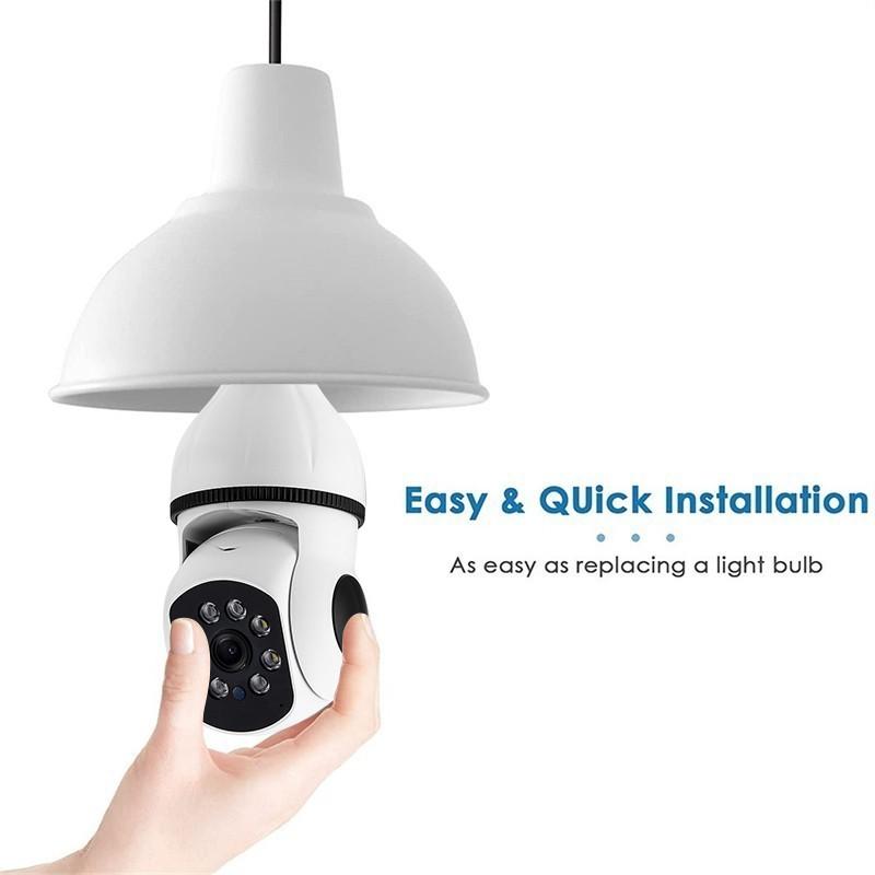 5G ve 2.4G WIFI Gözetim 360° Döndürme Otomatik Takip Panoramik Kamera Kablosuz E27 PTZ Kamera CCTV IR Gece Görüşü Hareket Algılama İki Yönlü Ses