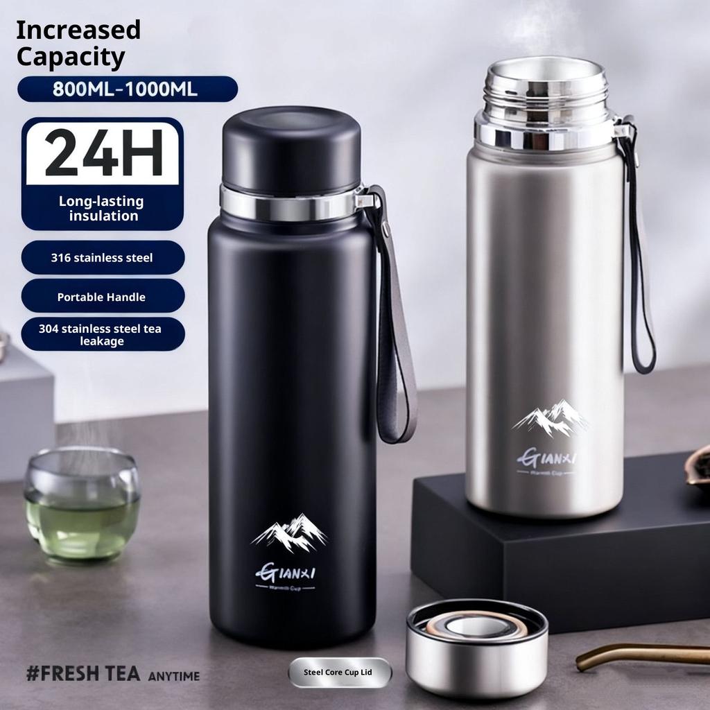 Gianxi 316 Stainless Steel Insulated Cup Large Capacity Portable Outdoor Water Cup For Winter Simple Tea Water Separation