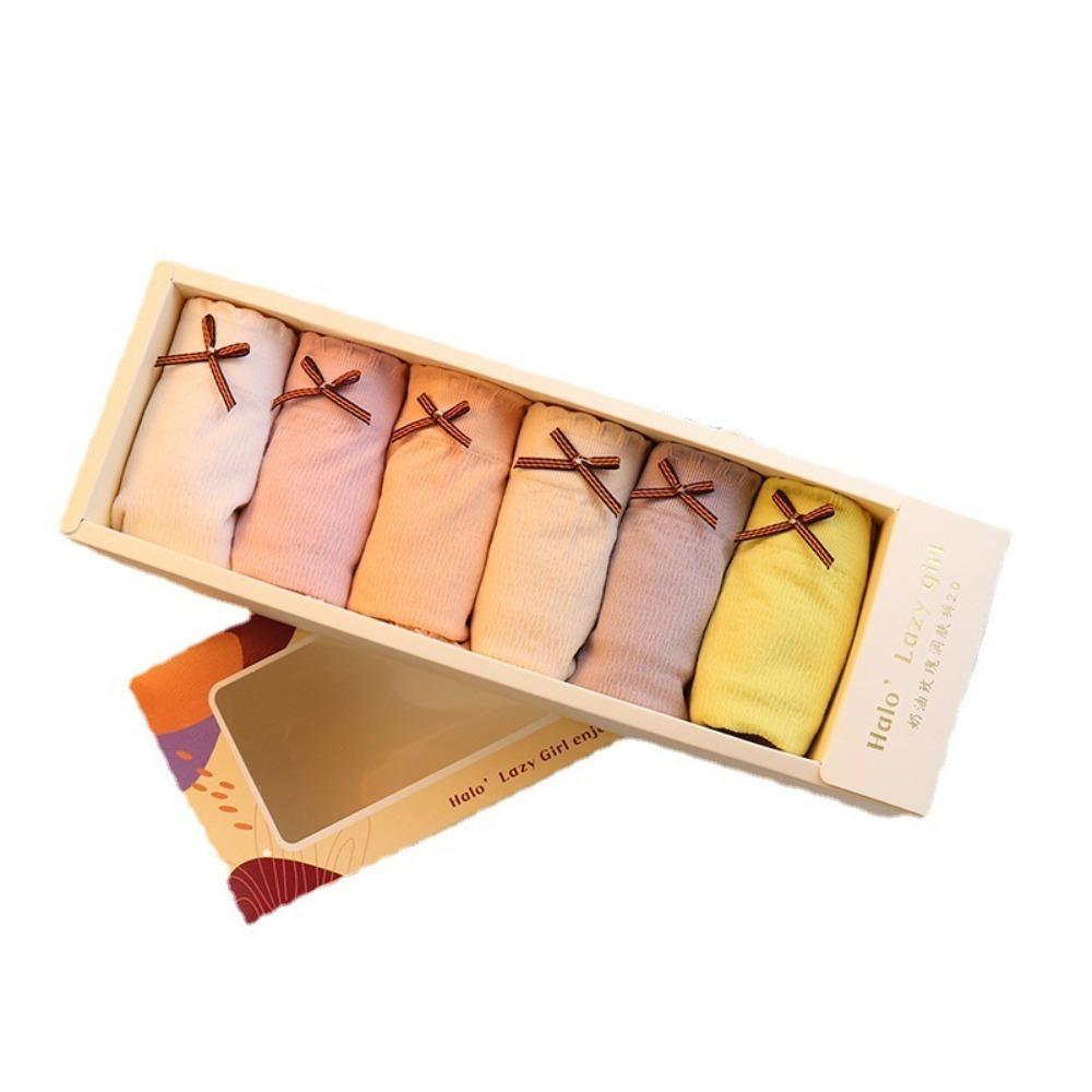 

6Pcs Solid Color Lace Bowknot Briefs Underpants Seamless Panties Sweet Panties for Women Girl 6Pcs