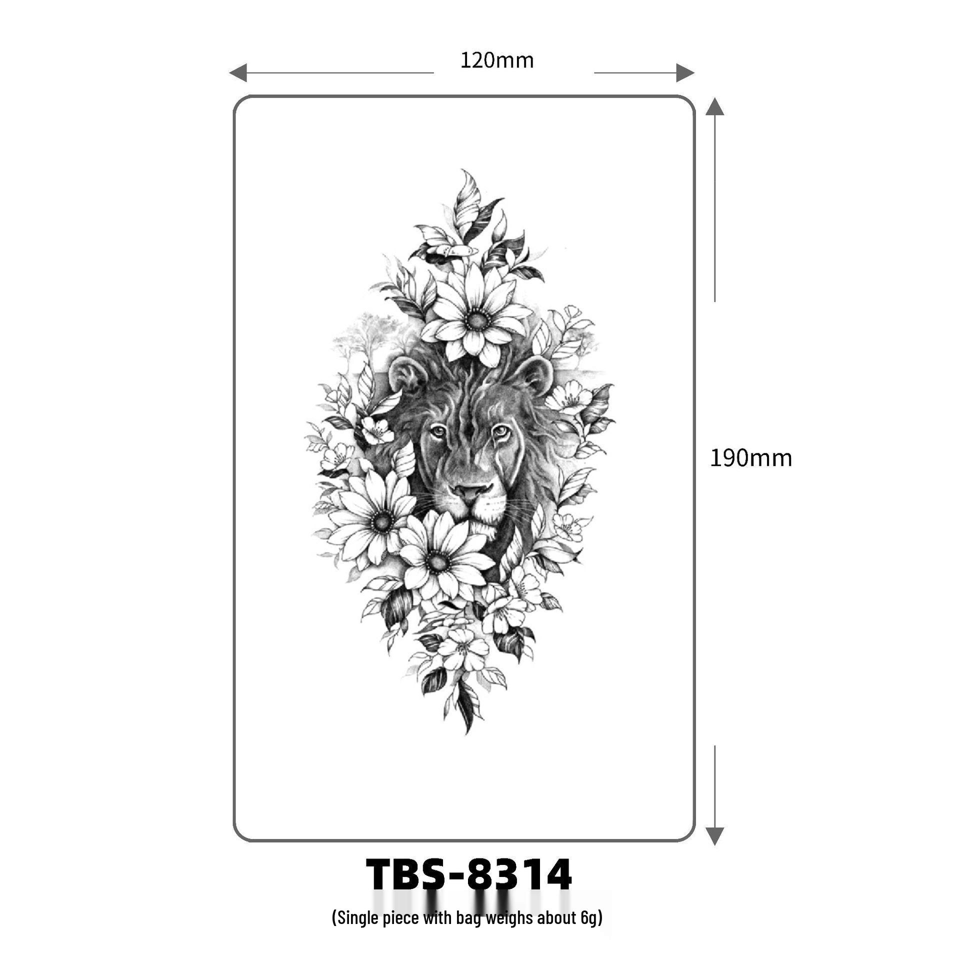 Artistic Quirky Waterproof Tattoo Sticker - Colorful Lace Design 19x21cm