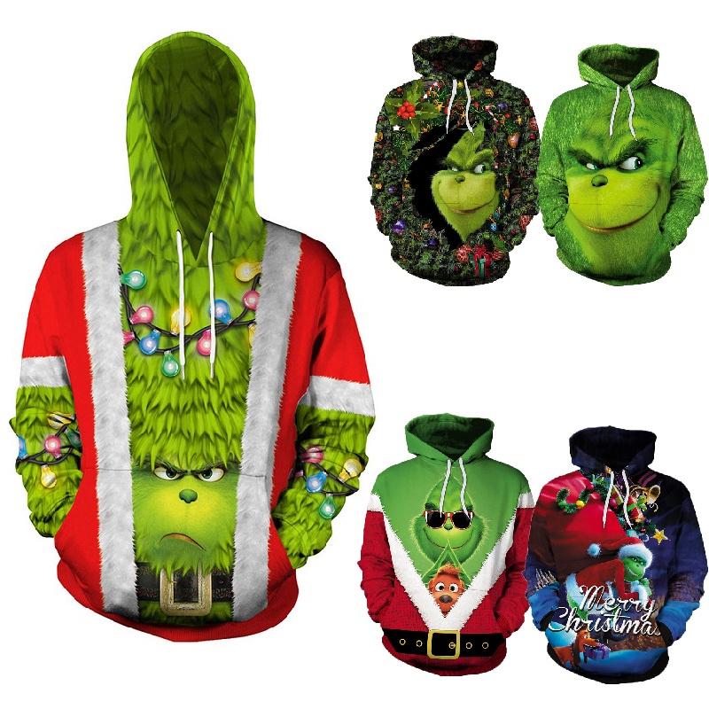 Men New The Hoodies 3d Printed Pullover Sweatshirt Christmas Cosplay Coat