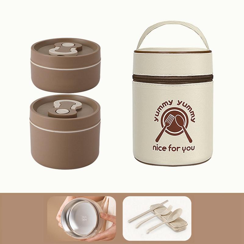 

Набор ланч-боксов Bento, портативный контейнер для ланча с термосумкой, термоконтейнер для еды из нержавеющей стали