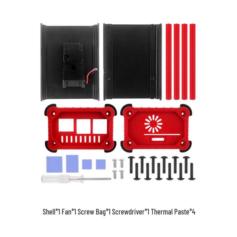 Aluminum Alloy Raspberry Pi 4 Model B Case with Cooling Fan - Drop-proof, Shockproof, Sturdy, and Durable Protective Shell.