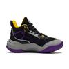 Li Ning Ray Wang Mid Basketball Shoes Stability Anti-Slip Shock Absorption Wear-Resistant Support Rebound Kids Basketball Shoes Black Purple YKBS054-1