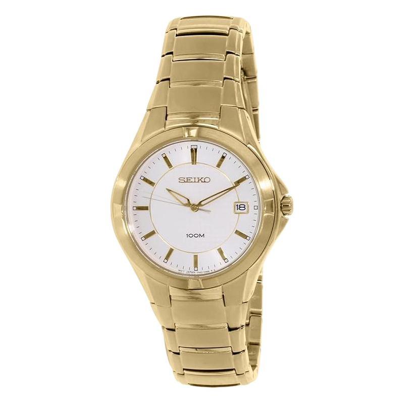 

SEIKO 100 meters waterproof Quartz Steel Strap 37mm men s watch white dial SGEE02 білий