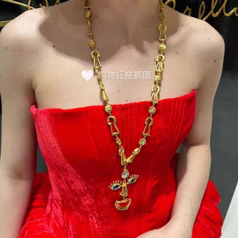 Medieval Vintage Western Retro Red Lips Nose And Eye Marking Earrings Silver Needle Electroplating Real Gold Three-Dimensional Design