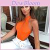 Summer Womens Sleeveless Bodysuit With High Slit And Round Neck For Party Wear