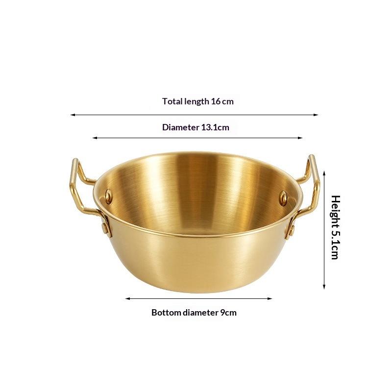 New 1pc 304 Stainless Steel Instant Noodle Bowl Korean Rice Wine Bowl With Handle Salad Snack And Fries Bowl