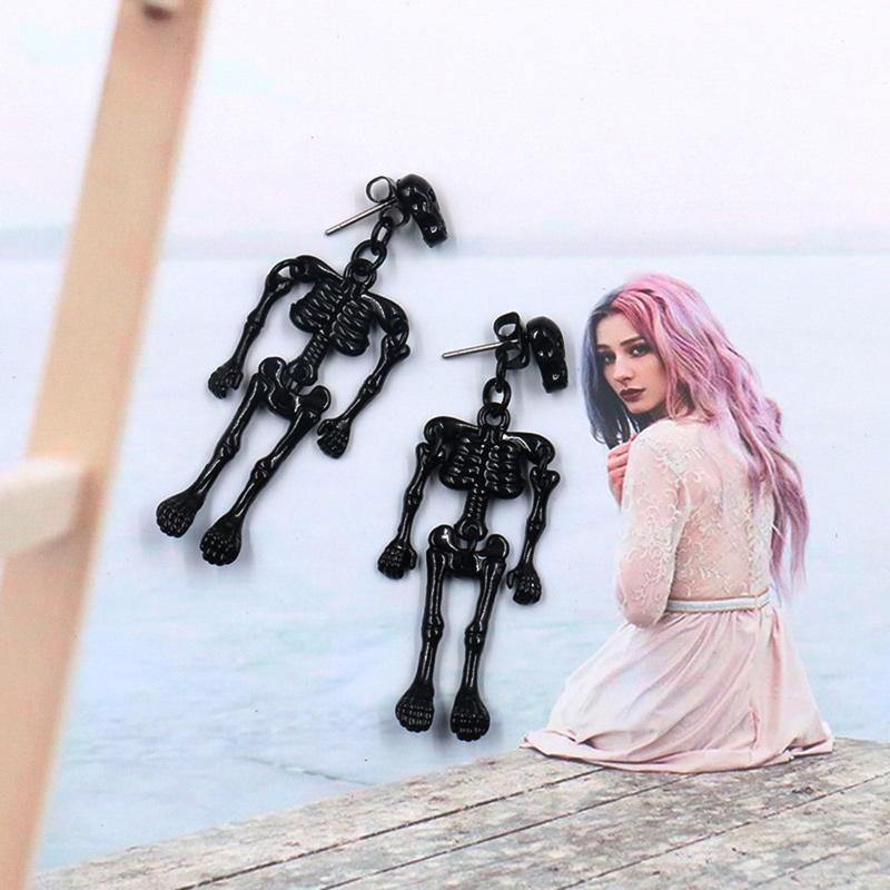 2022 Trendy Earrings European and American Fashion for Creative Punk Retro Skull Robot Earrings Halloween Jewelry Gifts