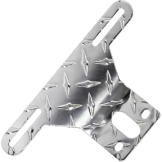 Craedli Trailer License Plate Bracket Frame, Universal Aluminum License Plate Holder with Light Mount Hole, Heavy-Duty Car Tag Bracket Trailer Mount